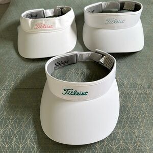 Titleist Golf Visors - large brim, adjustable Velcro back closure.